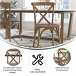 Flash Furniture Advantage X-Back Chair In Dark Natural