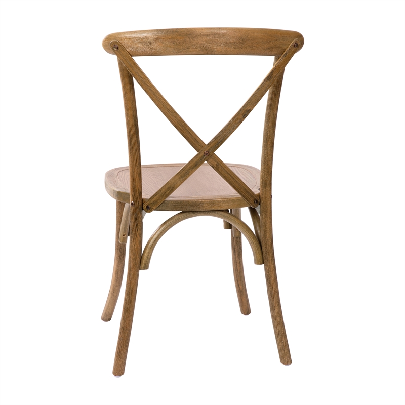 Flash Furniture Advantage X-Back Chair In Dark Natural