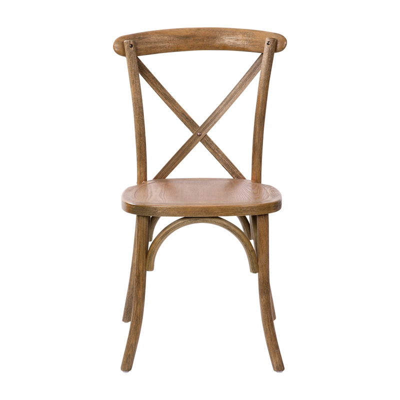 Flash Furniture Advantage X-Back Chair In Dark Natural