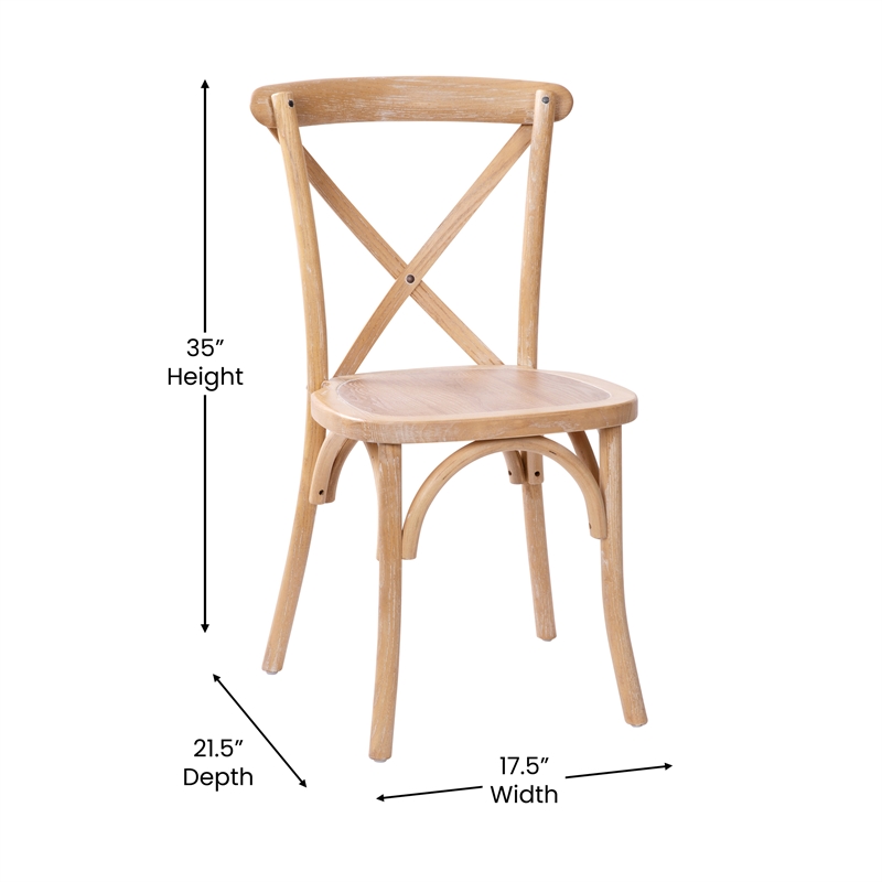 Flash Furniture Advantage X-Back Chair In Driftwood