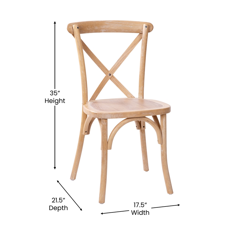 Flash Furniture Advantage X-Back Chair In Driftwood