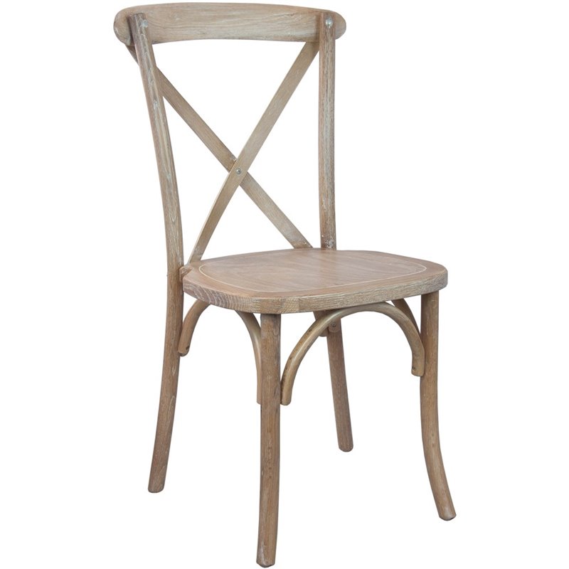Flash Furniture Advantage X-Back Chair In Driftwood