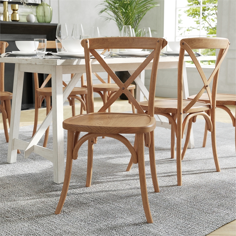 Flash Furniture Advantage X-Back Chair In Light Brown