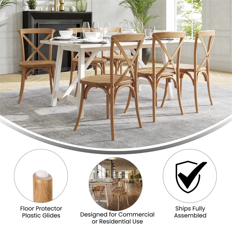 Flash Furniture Advantage X-Back Chair In Light Brown