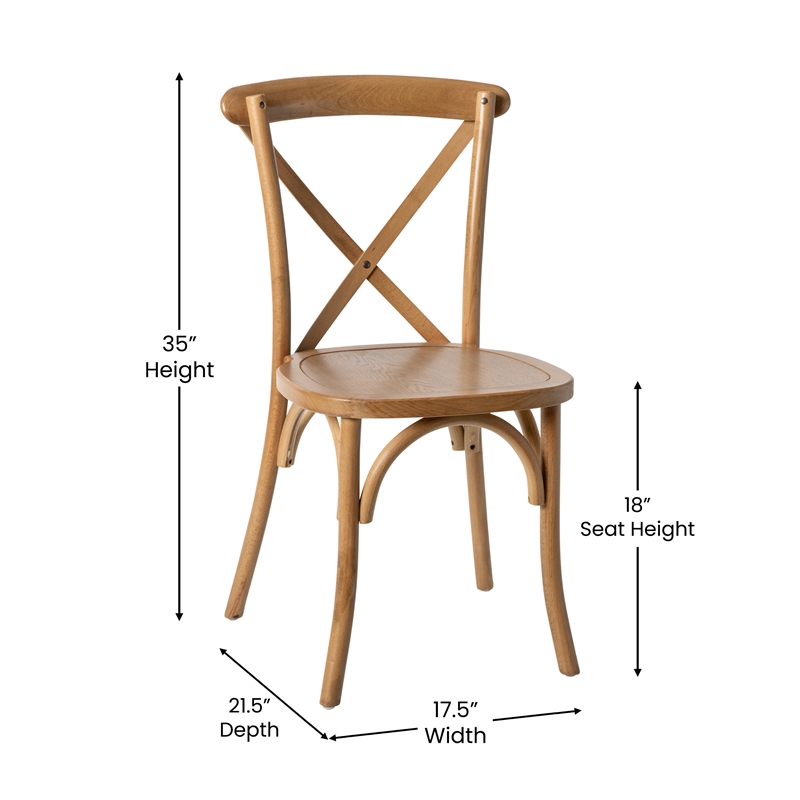Flash Furniture Advantage X-Back Chair In Light Brown