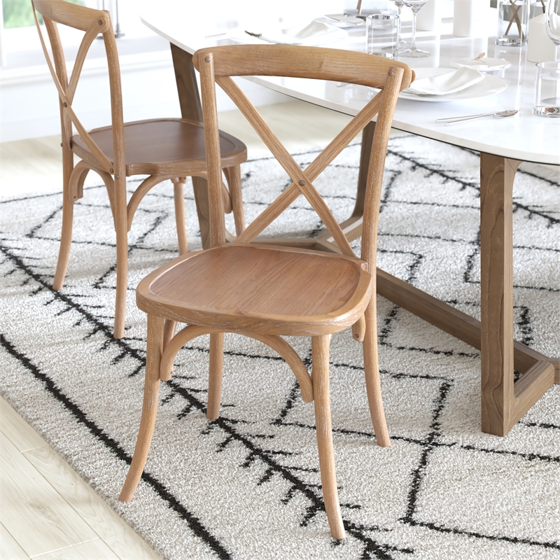 Flash Furniture Advantage X-Back Chair In Medium White Grain