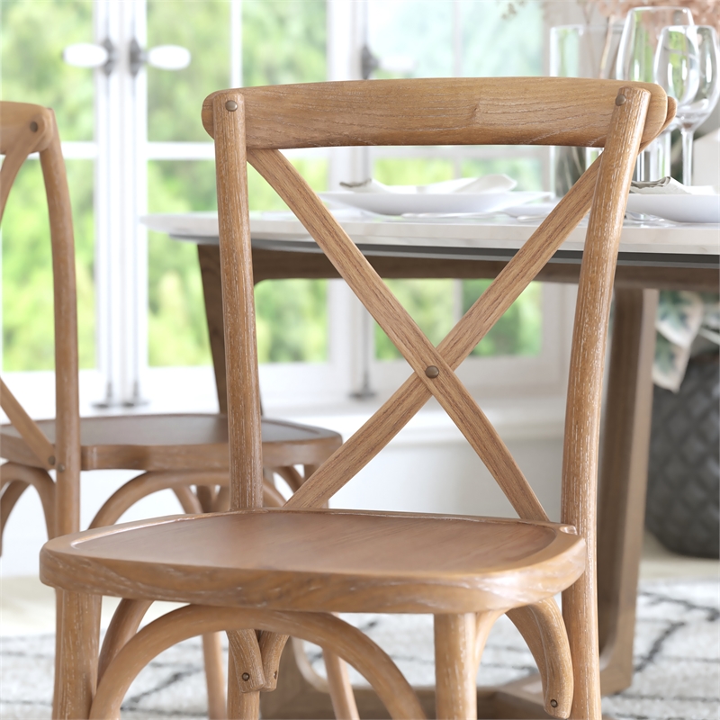 Flash Furniture Advantage X-Back Chair In Medium White Grain