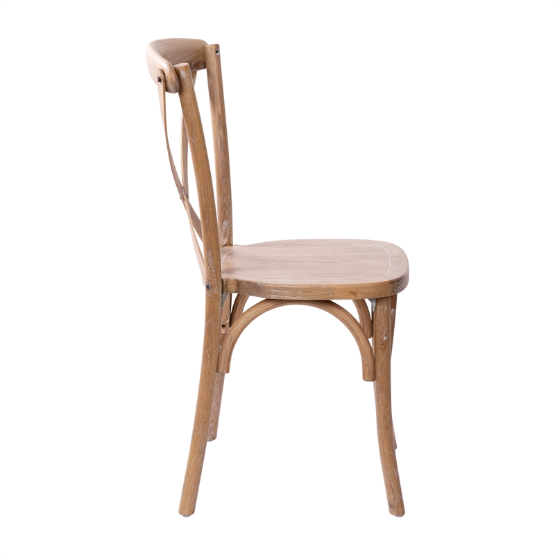 Flash Furniture Advantage X-Back Chair In Medium White Grain