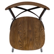 Flash Furniture Advantage X Metal Wood Stacking Side Chair in Black Fruitwood