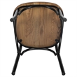 Flash Furniture Advantage X Metal Wood Stacking Side Chair in Black Fruitwood