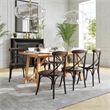 Flash Furniture Advantage X Metal Wood Stacking Side Chair in Black Fruitwood