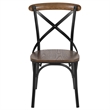 Flash Furniture Advantage X Metal Wood Stacking Side Chair in Black Fruitwood