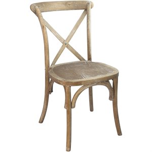 Flash Furniture Advantage X-Back Chair In Natural White Grain
