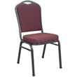 Flash Furniture Advantage Crown Back Banquet Chair in Burgundy and Silver Vein