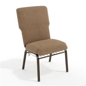 Flash Furniture Advantage 21&quot Fabric Church Chair in Mixed Tan and Gold Vein