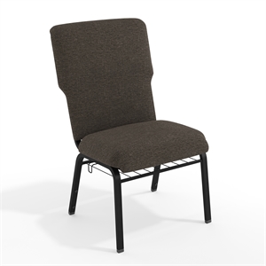 Flash Furniture Advantage 21&quot Fabric Church Chair in Fossil and Black