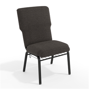 Flash Furniture Advantage 21&quot Fabric Church Chair in Black Marble