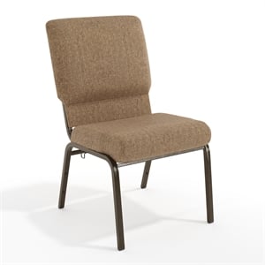 Flash Furniture Advantage 20.5&quot Fabric Church Chair in Mixed Tan and Gold Vein