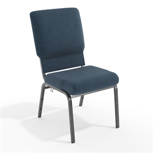 Flash Furniture Advantage 18.5&quot Fabric Church Chair in Navy and Silver Vein