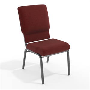 Flash Furniture Advantage 18.5&quot Fabric Church Chair in Maroon and Silver Vein