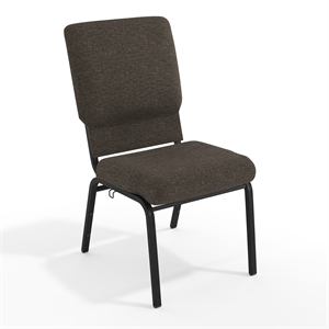 Flash Furniture Advantage 18.5&quot Fabric Church Chair in Fossil and Black