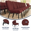 Flash Furniture Advantage Signature Elite Fabric Church Chair in Maroon