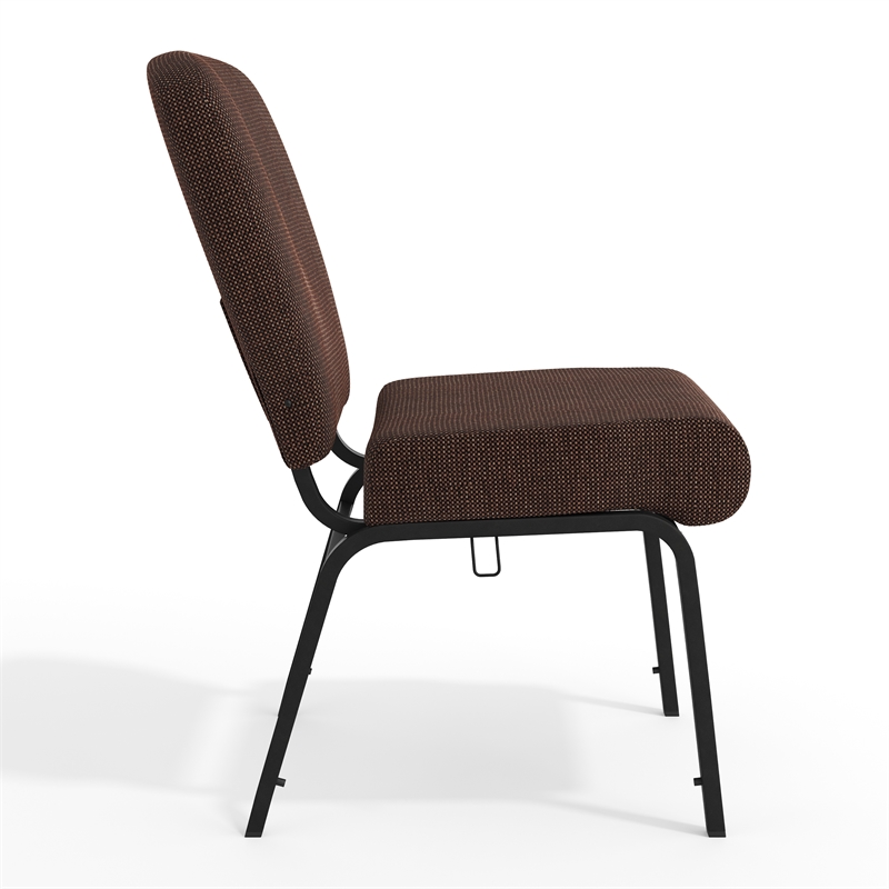 Flash Furniture Advantage Signature Elite Fabric Church Chair in Java and Black
