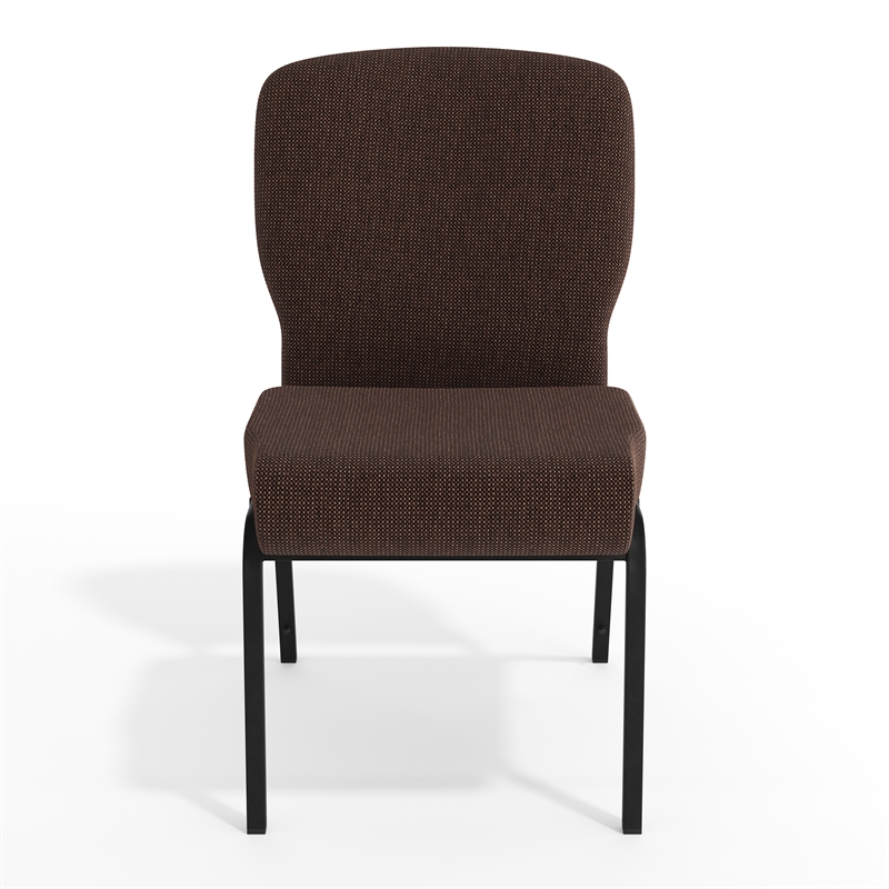 Flash Furniture Advantage Signature Elite Fabric Church Chair in Java and Black