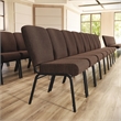 Flash Furniture Advantage Signature Elite Fabric Church Chair in Java and Black