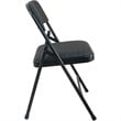 Flash Furniture Advantage Fabric Padded Metal Folding Chair in Black