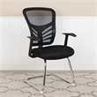Flash Furniture Contemporary Mesh Sled Base Guest Chair in Black
