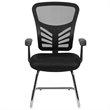 Flash Furniture Contemporary Mesh Sled Base Guest Chair in Black