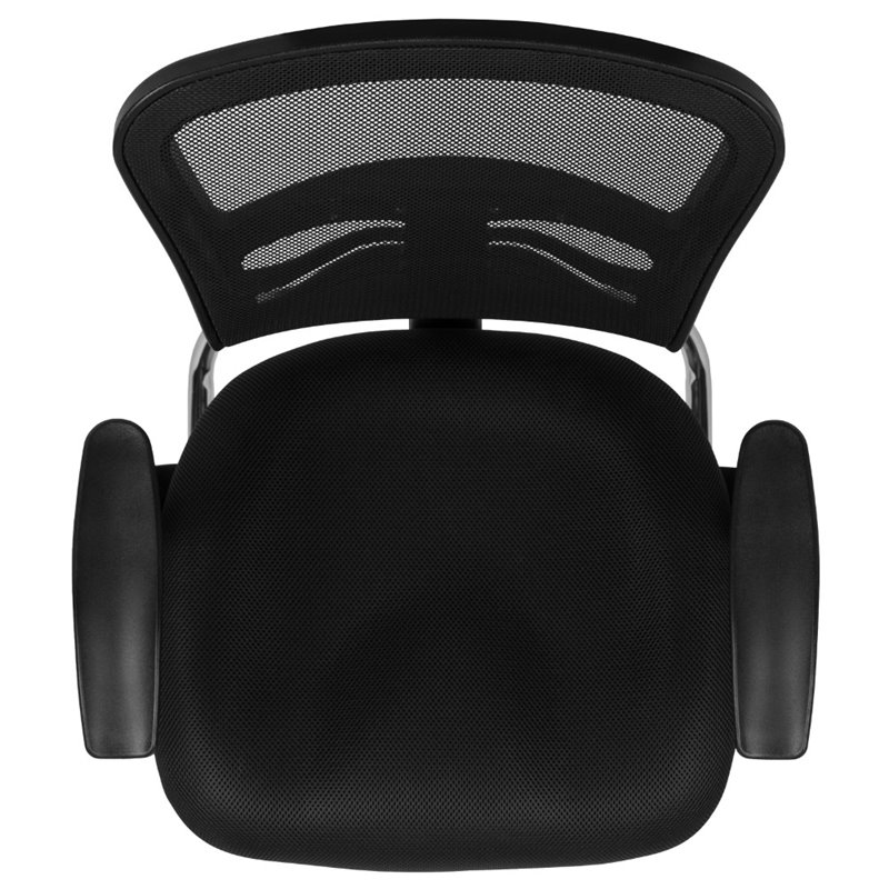 Flash Furniture Contemporary Mesh Sled Base Guest Chair in Black