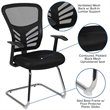 Flash Furniture Contemporary Mesh Sled Base Guest Chair in Black