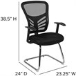 Flash Furniture Contemporary Mesh Sled Base Guest Chair in Black