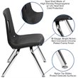 Flash Furniture 12In. Student Stack Chair In Black