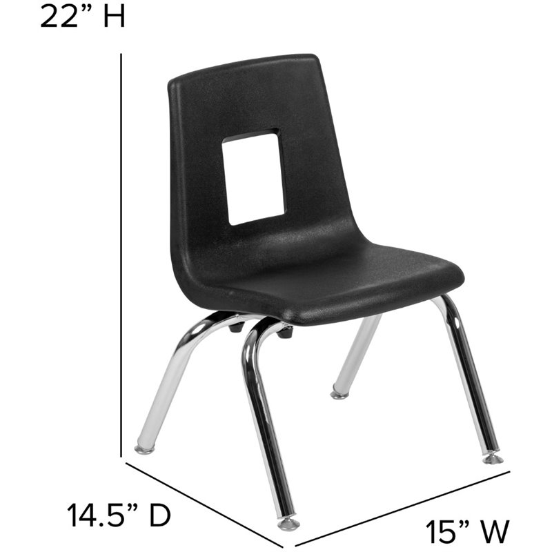 Flash Furniture 12In. Student Stack Chair In Black