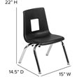 Flash Furniture 12In. Student Stack Chair In Black