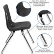 Flash Furniture 14In. Student Stack Chair In Black