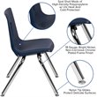 Flash Furniture Advantage Student Stack School Chair - 14-Inch In Navy