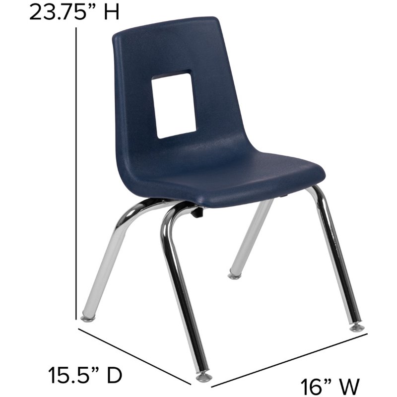 Flash Furniture Advantage Student Stack School Chair - 14-Inch In Navy