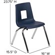 Flash Furniture Advantage Student Stack School Chair - 14-Inch In Navy