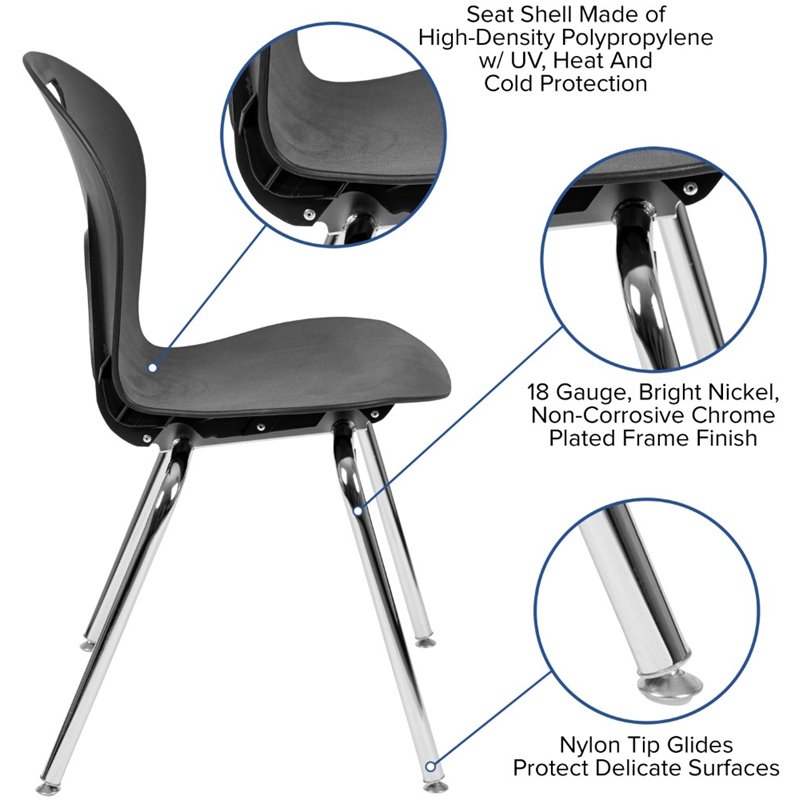 Flash Furniture Titan Student School Chair In Black