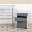 Flash Furniture 3 Drawer Smooth Modern Mobile File Cabinet in White and Charcoal