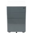 Flash Furniture 3 Drawer Smooth Modern Mobile File Cabinet in White and Charcoal