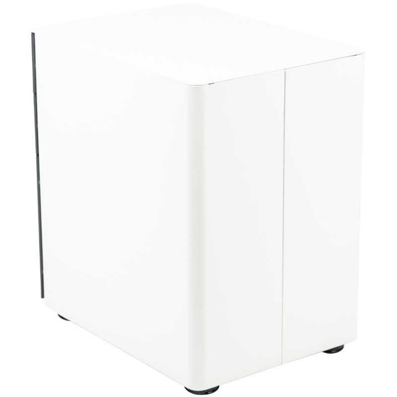 Flash Furniture 3 Drawer Smooth Modern Mobile File Cabinet in White and Charcoal