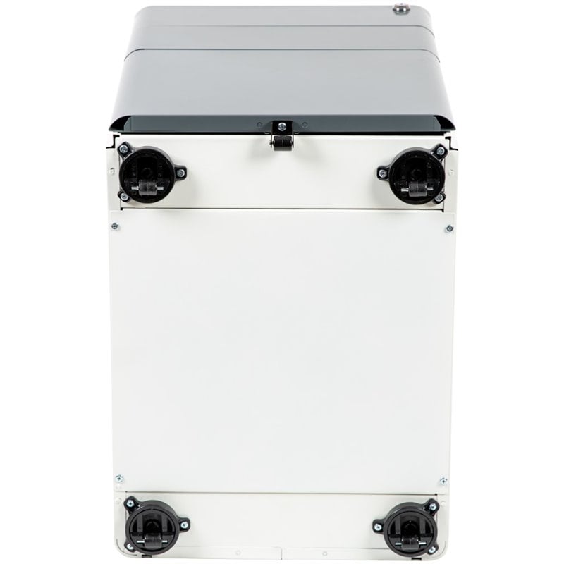 Flash Furniture 3 Drawer Smooth Modern Mobile File Cabinet in White and Charcoal