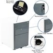 Flash Furniture 3 Drawer Smooth Modern Mobile File Cabinet in White and Charcoal
