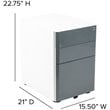 Flash Furniture 3 Drawer Smooth Modern Mobile File Cabinet in White and Charcoal