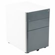 Flash Furniture 3 Drawer Smooth Modern Mobile File Cabinet in White and Charcoal